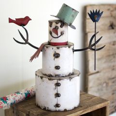 Painted Iron Tabletop Snowman