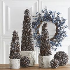 Pods and Pinecone Cone Glitter Tree Set of 3