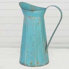 Distressed Metal Water Pitcher Vase