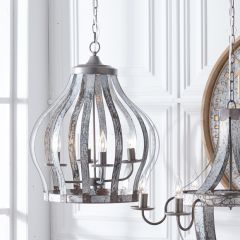 4 Arm Fluted Cage Chandelier