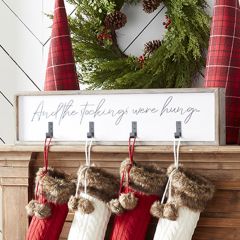 4 Hook Framed Holiday Stocking Hanger
