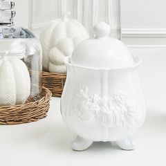 Embossed Pale Pumpkin Container