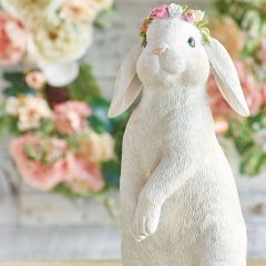 Bunny Statue With Flower Crown