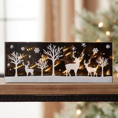 LED Deer And Tree Table Piece With Timer