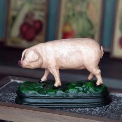 Cast Iron Pig On Grass
