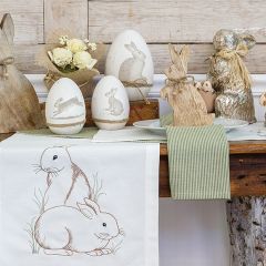 Simple Bunny Embroidered Table Runner