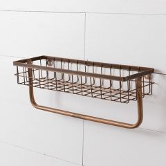 Wall Basket Organizer With Towel Holder