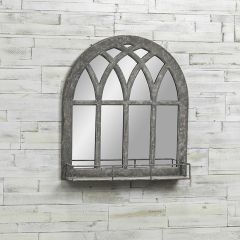 Arched Cathedral Mirror Wall Shelf