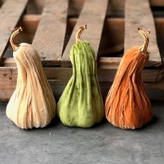 9 Inch Velvet Gourd Collection Set of 3