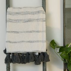 Striped Cotton Throw With Tassels