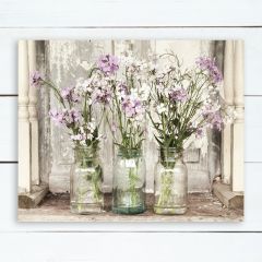 Flowers in 3 Vases Canvas Wall Art
