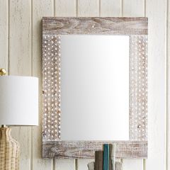 White Washed Wood Framed Mirror