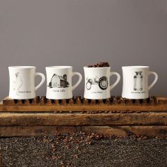 Ceramic Mugs With Farm Pictures Set of 4