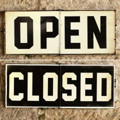 Fold Over Open Closed Sign