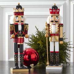 Wooden Nutcrackers With Crowns Set of 2