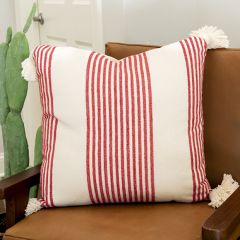 Tasseled Striped Accent Pillow