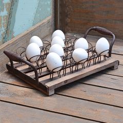 Wood And Wire Farmhouse Egg Carrier