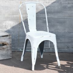 Distressed Metal Armless Dining Chair
