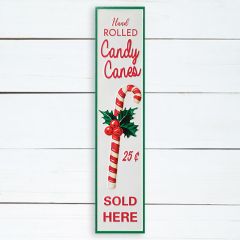 Vertical Vintage Inspired Candy Canes Sign