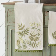 Embroidered Fern Table Runner