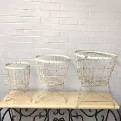 Wire Style Cottage Baskets Set of 3