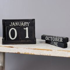 Black and White Wood Perpetual Calendar