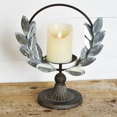 Tin Olive Wreath Candle Holder