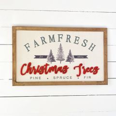Farm Fresh Christmas Trees Framed Sign