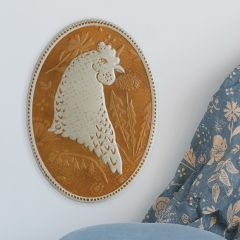 Oval Embossed Rooster Wall Plaque