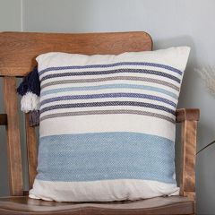Striped Throw Pillow With Tassel Detail