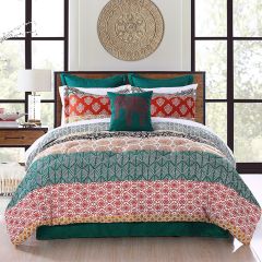 7 Piece Colorful Bohemian Comforter Set