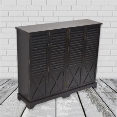 Shutter Style 4 Door Console Cabinet