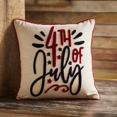 4th of July Embroidered Accent Pillow