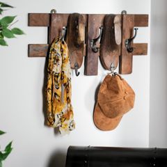 5 Hook Primitive Farmhouse Wall Hook Rack