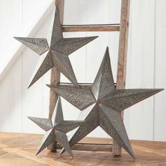 Rustic Tin Star Wall Decor Set of 3
