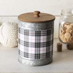Round Wood Top Storage Canister