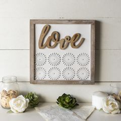 Wood and Metal Love Wall Sign