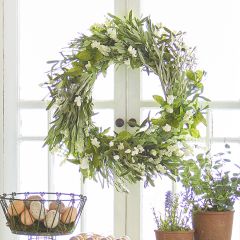 Pale Floral With Herb Wreath