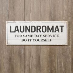Rustic Wood Laundromat Sign