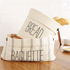 Printed Canvas Bread Baskets Set of 2