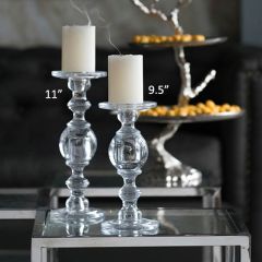 Contemporary Glass Candle Holder One of Each
