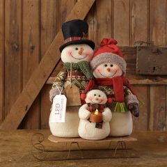 Sled And Snowman Family Decor