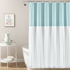 Colorblock Tulle Skirt Shower Curtain