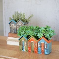 Bright House Shaped Planter Set of 2
