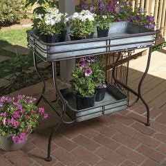 Two Tier Galvanized Tray Table