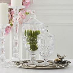 Lidded Glass Urn Vase Set of 2
