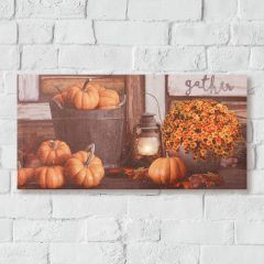 Autumn Pumpkins LED Canvas Print