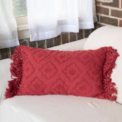 Tasseled Textured Lumbar Pillow