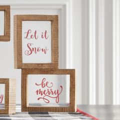 Tabletop Christmas Phrase Block Signs Set of 2
