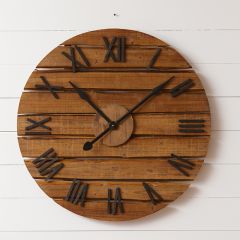 Wooden Slat Rustic Wall Clock